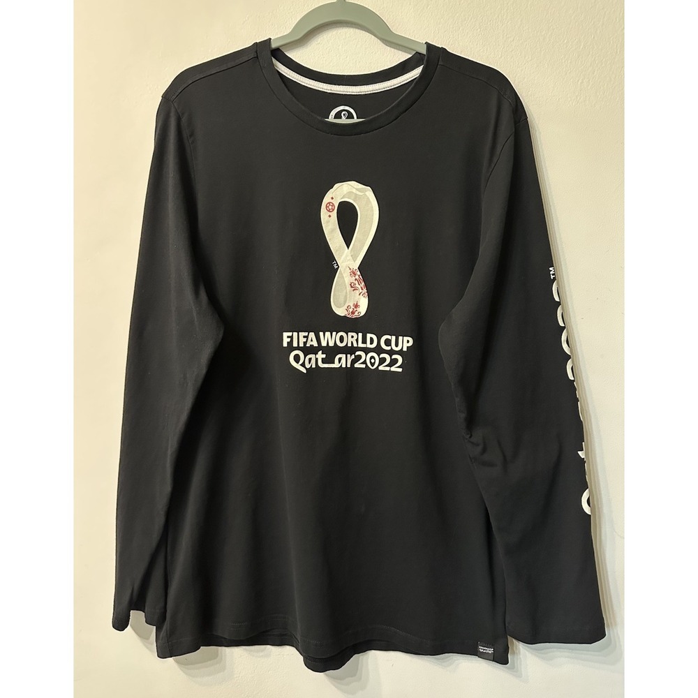 Official Licensed FIFA World Cup Qatar 2022 Shirt Men XL Black Soccer Tee